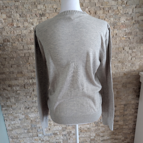 Hollister Unisex V-Neck Cotton Blend Sweater Size Small Heather Grey Y2K - Picture 5 of 11